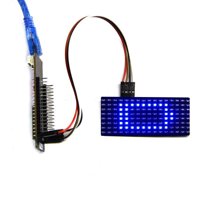 8x16 modrá LED matice pro ESP32, ESP8266, Arduino - dráty od ninex.cz