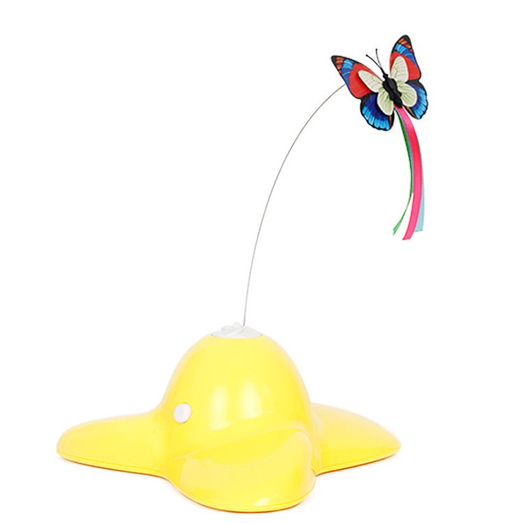 Interaktivní hračka pro kočky Flying Butterfly - žlutá od domeshop.cz