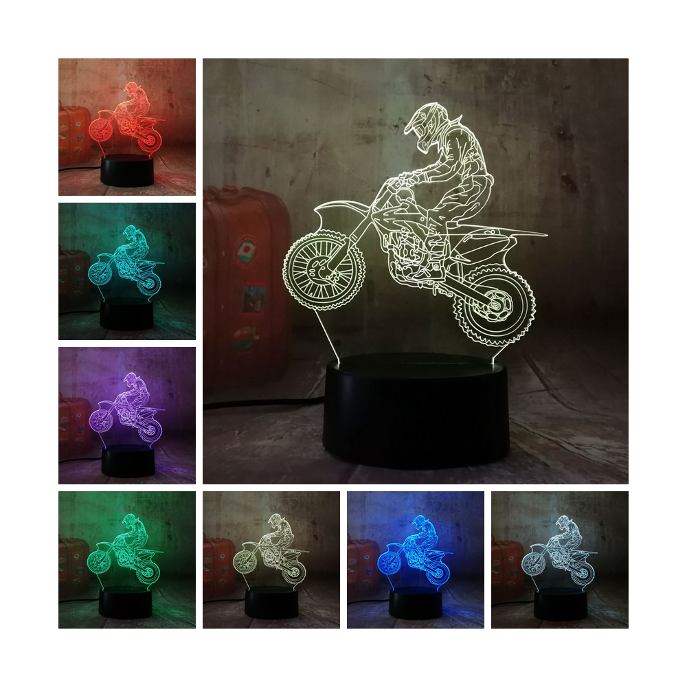 3D LED noční lampa "Motocykl" od domeshop.cz