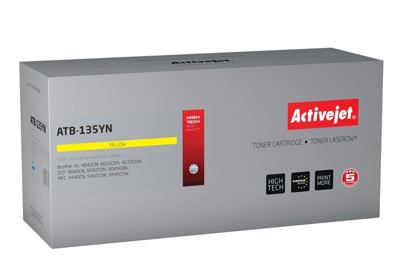 Activejet ATB-135YN toner for Brother printer; Brother TN-130Y/TN-135Y replacement; Supreme; 4000 pages; yellow