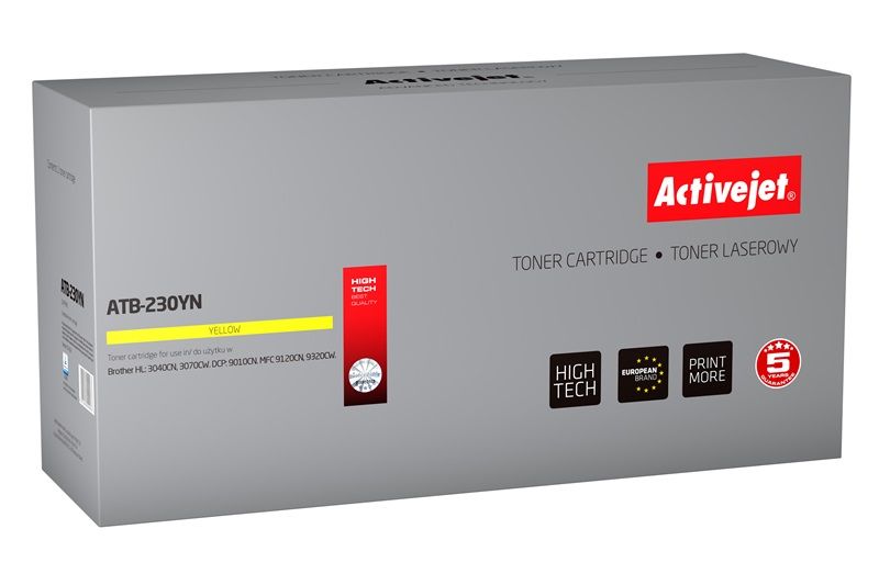 Activejet ATB-230YN toner for Brother printer; Brother TN-230Y replacement; Supreme; 1400 pages; yellow