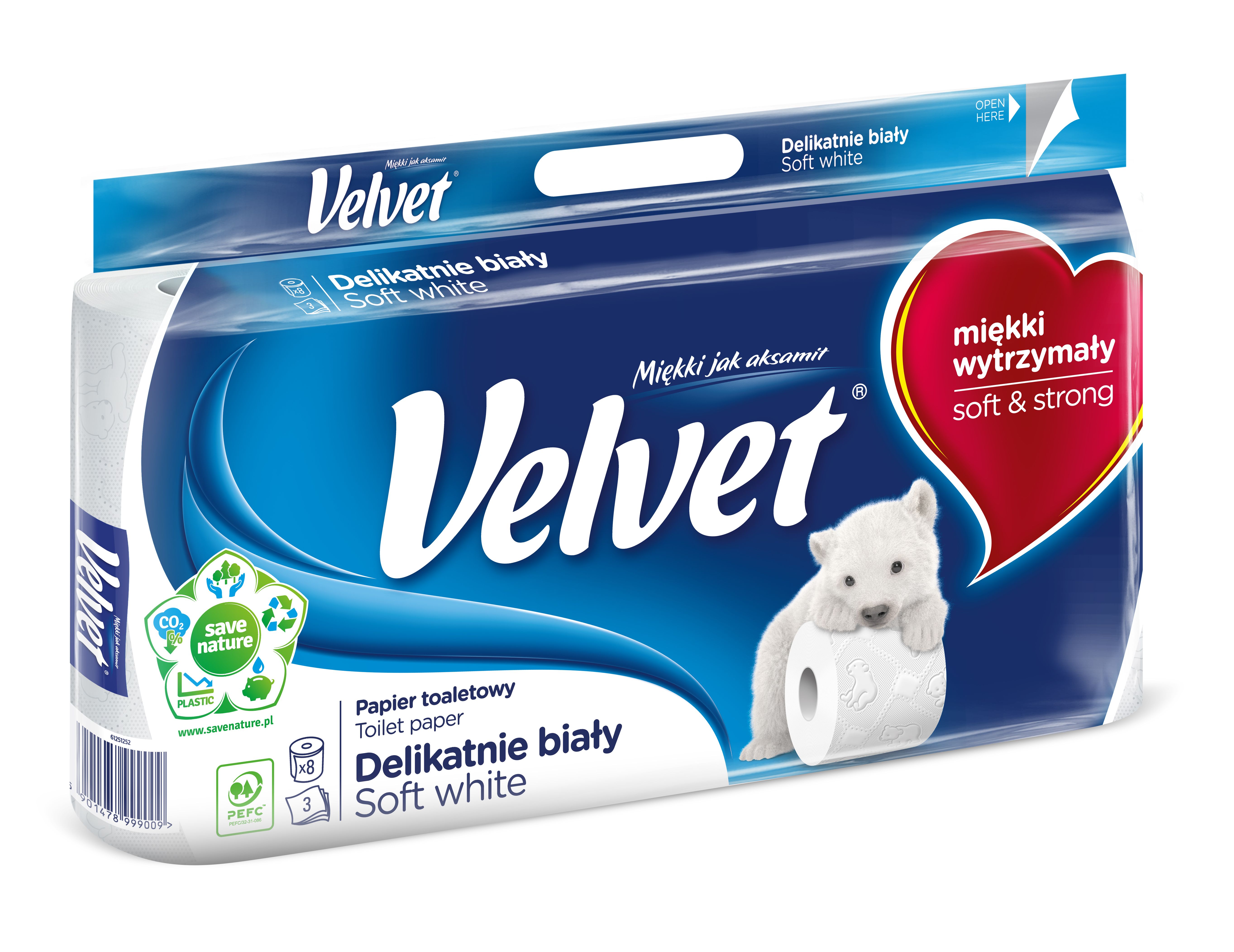 Toaletní papír Velvet Gently White - 8 rolí od ninex.cz