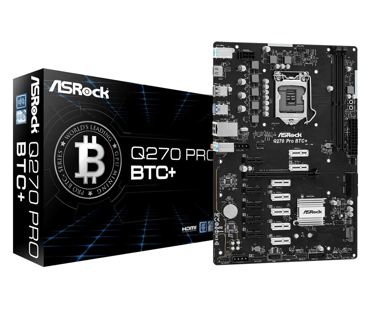 Asrock Q270 Pro BTC+ Intel® Q270 LGA 1151 (Socket H4) ATX