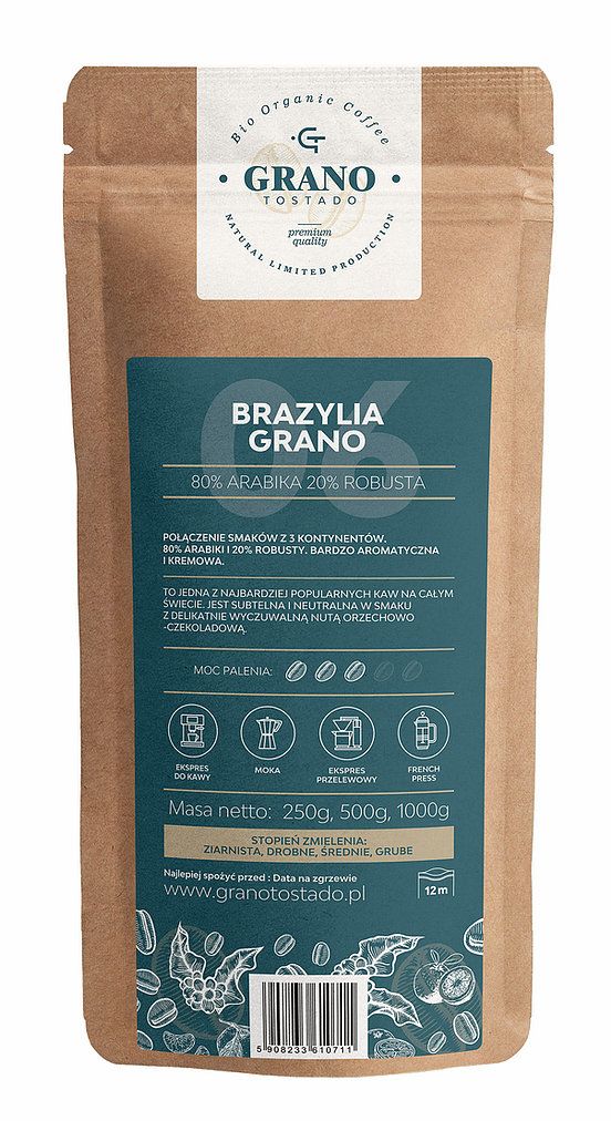 Grano Tostado Brazil Grano Coffee, středně mletá 1 kg od ninex.cz
