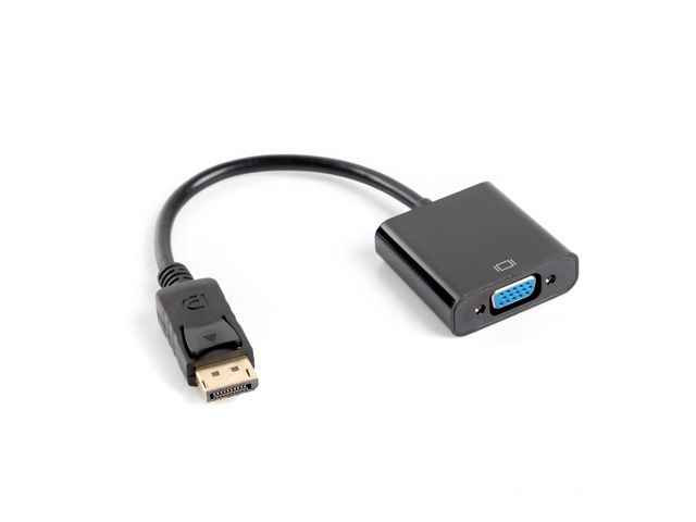 Lanberg AD-0002-BK video cable adapter 0.2 m VGA (D-Sub) DisplayPort Black