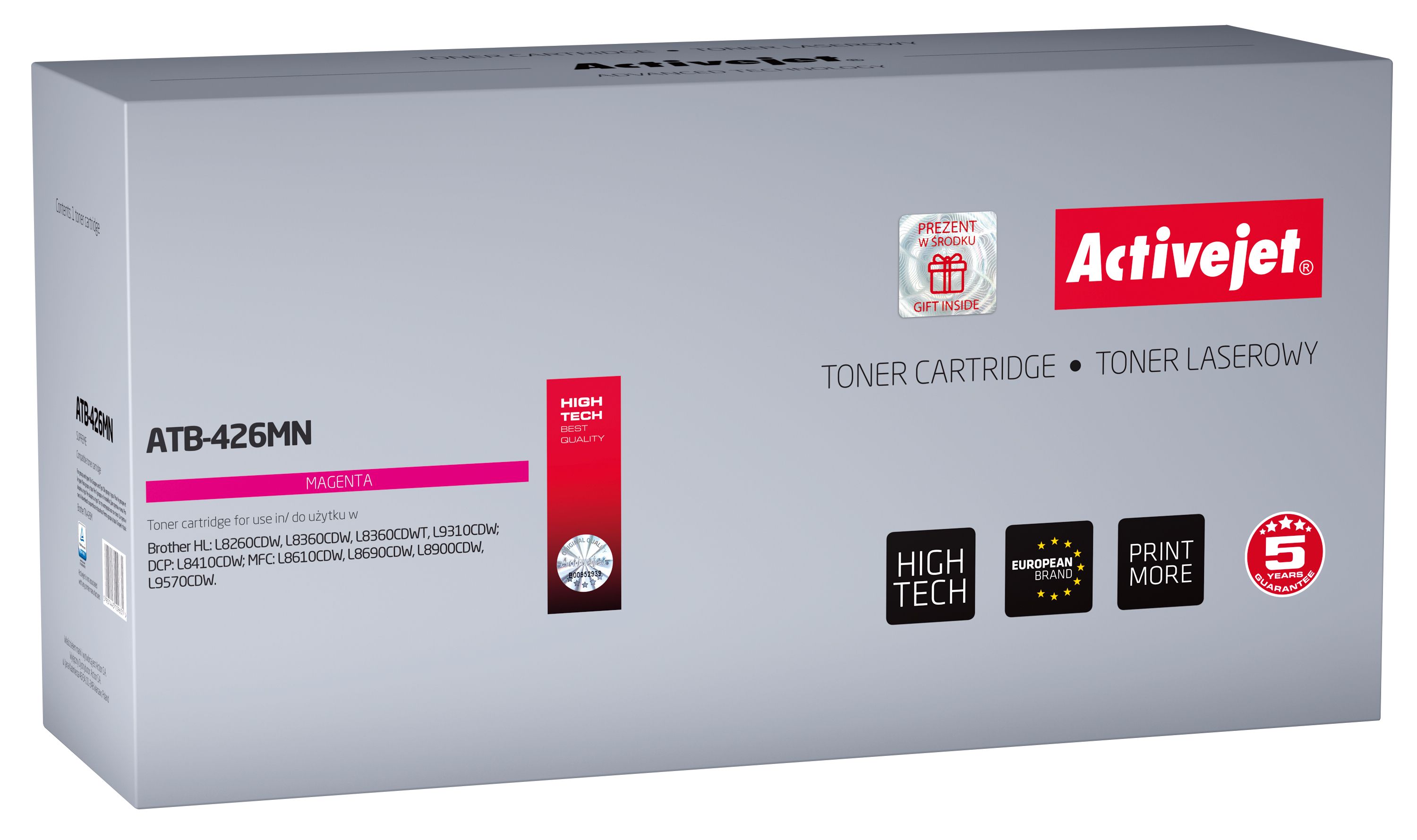 Activejet ATB-426MN toner for Brother printer; Brother TN-426M replacement; Supreme; 6500 pages; magenta