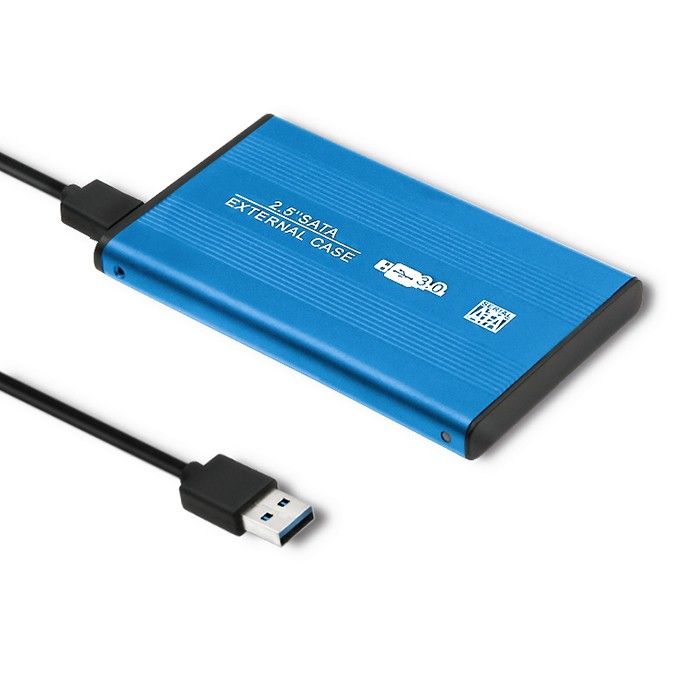 Qoltec 51859 Pouzdro na externí pevný disk HDD/SSD 2,5'' SATA3 | USB 3.0 | Modrý od ninex.cz