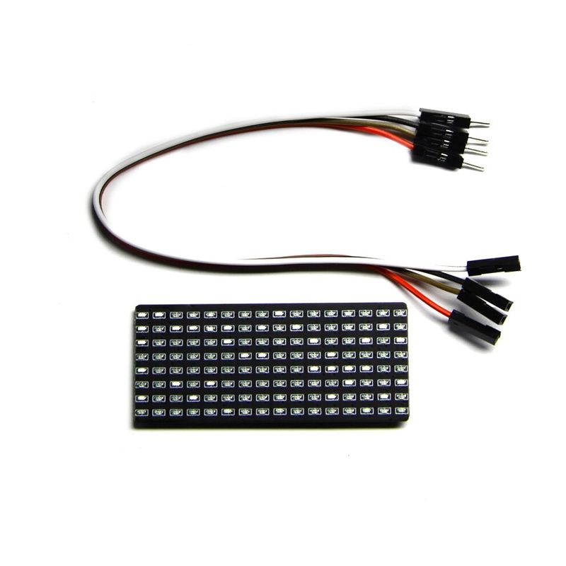 8x16 modrá LED matice pro ESP32, ESP8266, Arduino - dráty od domeshop.cz