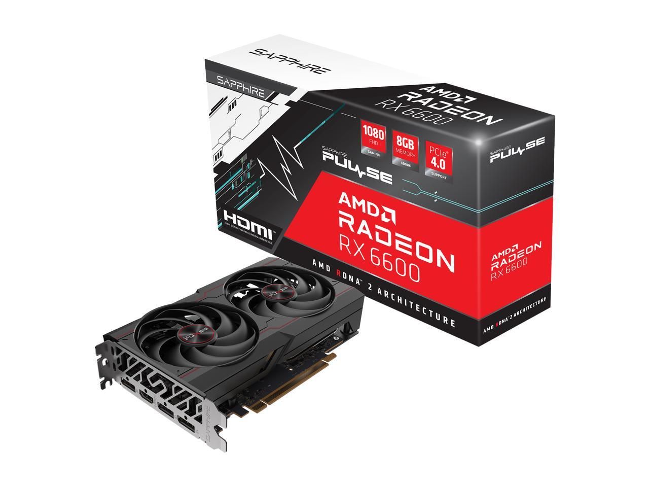 SAPPHIRE PULSE AMD Radeon RX 6600 Graphic card 8GB GDDR6 PCI Express 4.0 ATX (11310-01-20G)