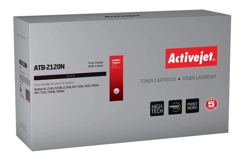 Toner Activejet ATB-2120N pro tiskárnu Brother; Výměna Brother TN-2120; Nejvyšší; 2500 stran; Černá od ninex.cz
