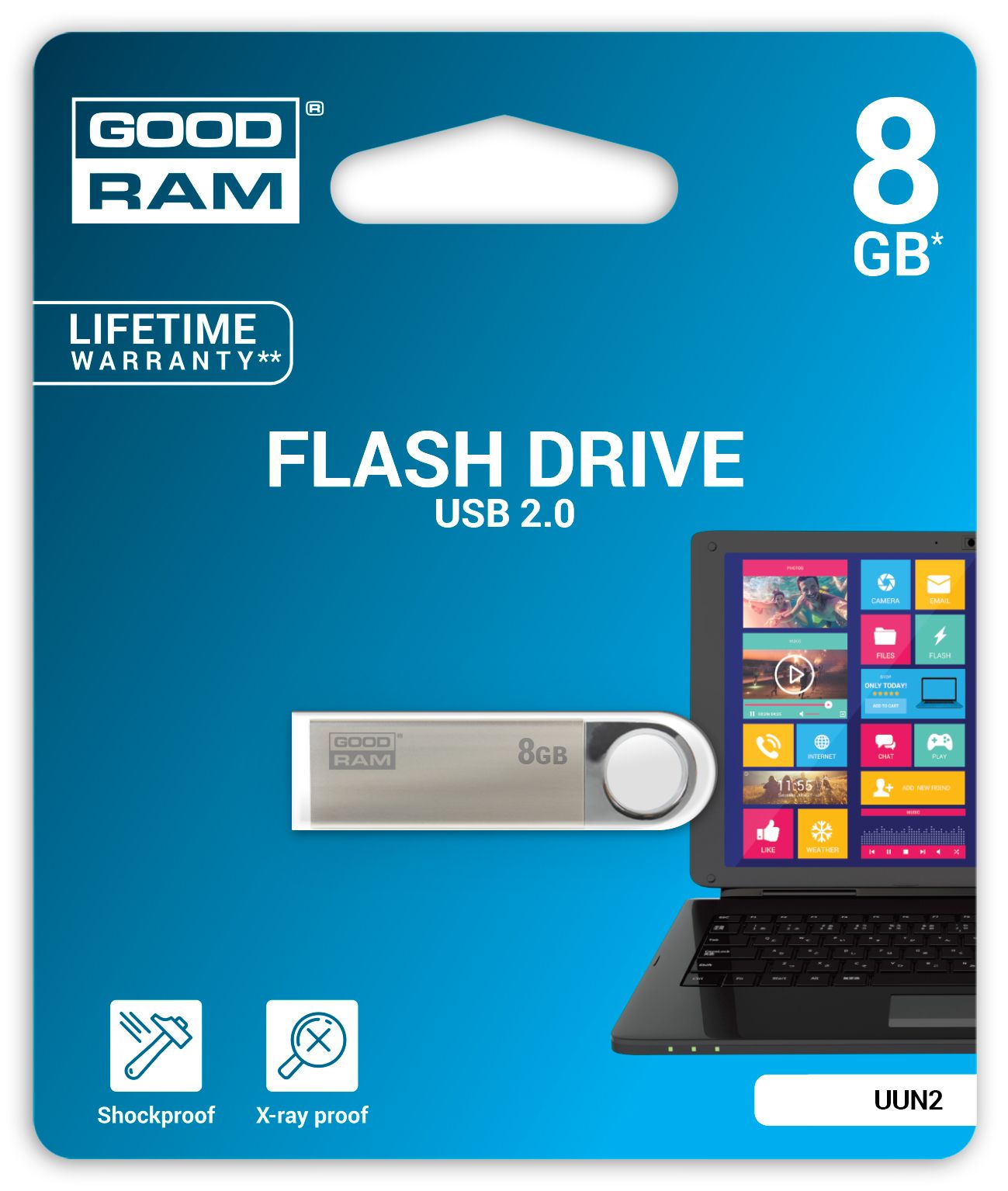 Goodram 8GB USB 2.0 USB flash drive USB Type-A Black,Silver