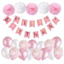 Dekoracja balonowa urodzinowa dla dziewczynki - różowa