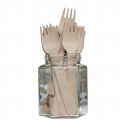 DISPOSABLE WOODEN CUTLERY FORK 10 pcs.