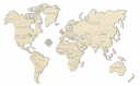 Drewniana Mapa Świata na ścianę 3D, rozm. L – kolor naturalny