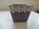 Kwadratowa doniczka / donica z ceramiki szkliwionej, fioletowa,- 12 cm - kolekcja RUSTIC