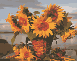 Obraz do malowania po numerach - Kwiaty Słoneczniki 60x75