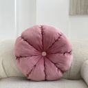 Okrągła poduszka dekoracyjna z guzikiem - różowa