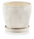 Okrągła doniczka / donica z ceramiki szkliwionej - 16 cm - kolekcja VINTAGE