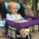 Organizer / stolik podróżny dla dzieci do samochodu - fioletowy