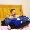 Pluszowe siedzisko dla dzieci Samochód - niebieskie