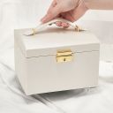 Wielopoziomowa szkatułka LELANI, kuferek na biżuterię L- biała