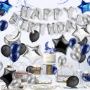 Zestaw balonów urodzinowych - granatowo czarny