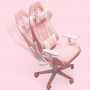 Zestaw gamingowy - Fotel dla gracza z podnóżkiem i biurko gamingowe 100 x 60 - różowy zestaw
