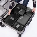 Zestaw organizerów podróżnych do walizki i szafy (6szt) - czarny
